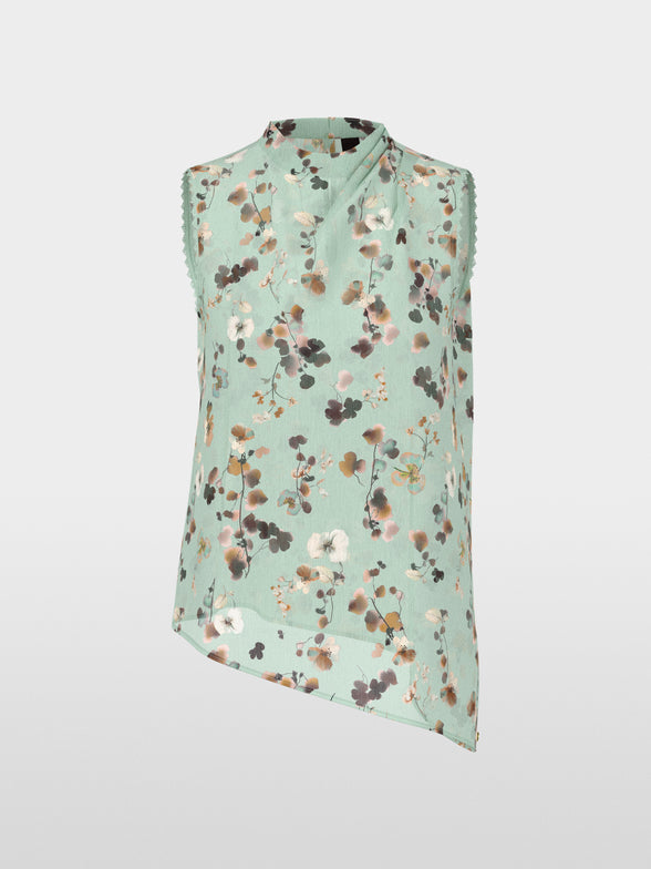 Asymmetrical top with floral print