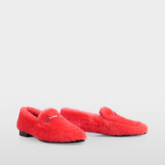 Lambskin loafers with metal detail