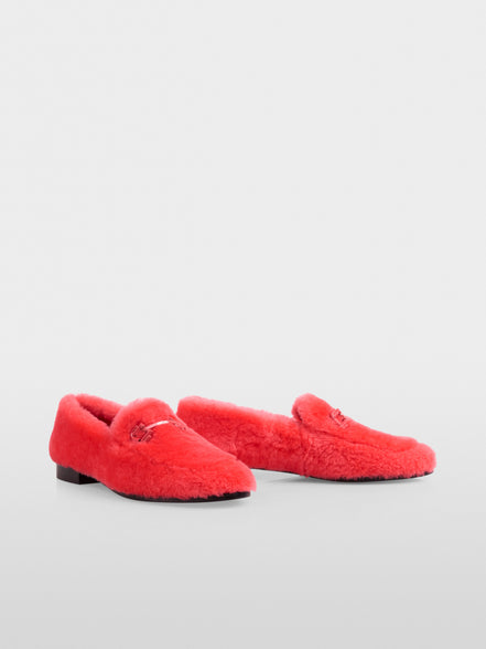 Lambskin loafers with metal detail