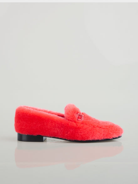 Lambskin loafers with metal detail