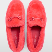 Lambskin loafers with metal detail