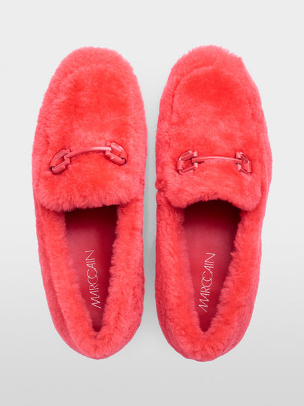 Lambskin loafers with metal detail