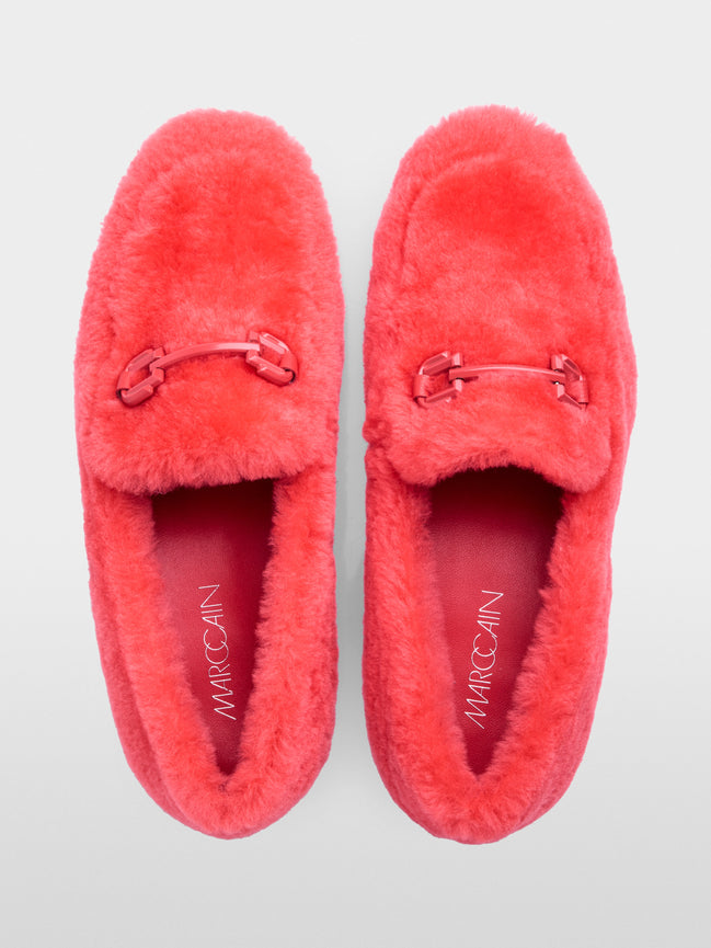 Lambskin loafers with metal detail
