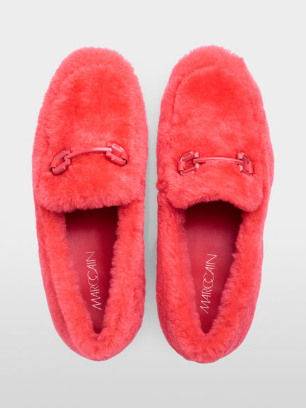 Lambskin loafers with metal detail
