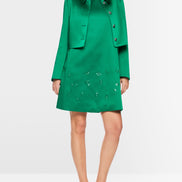 Satin dress with sequin trim