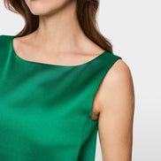 Satin dress with sequin trim