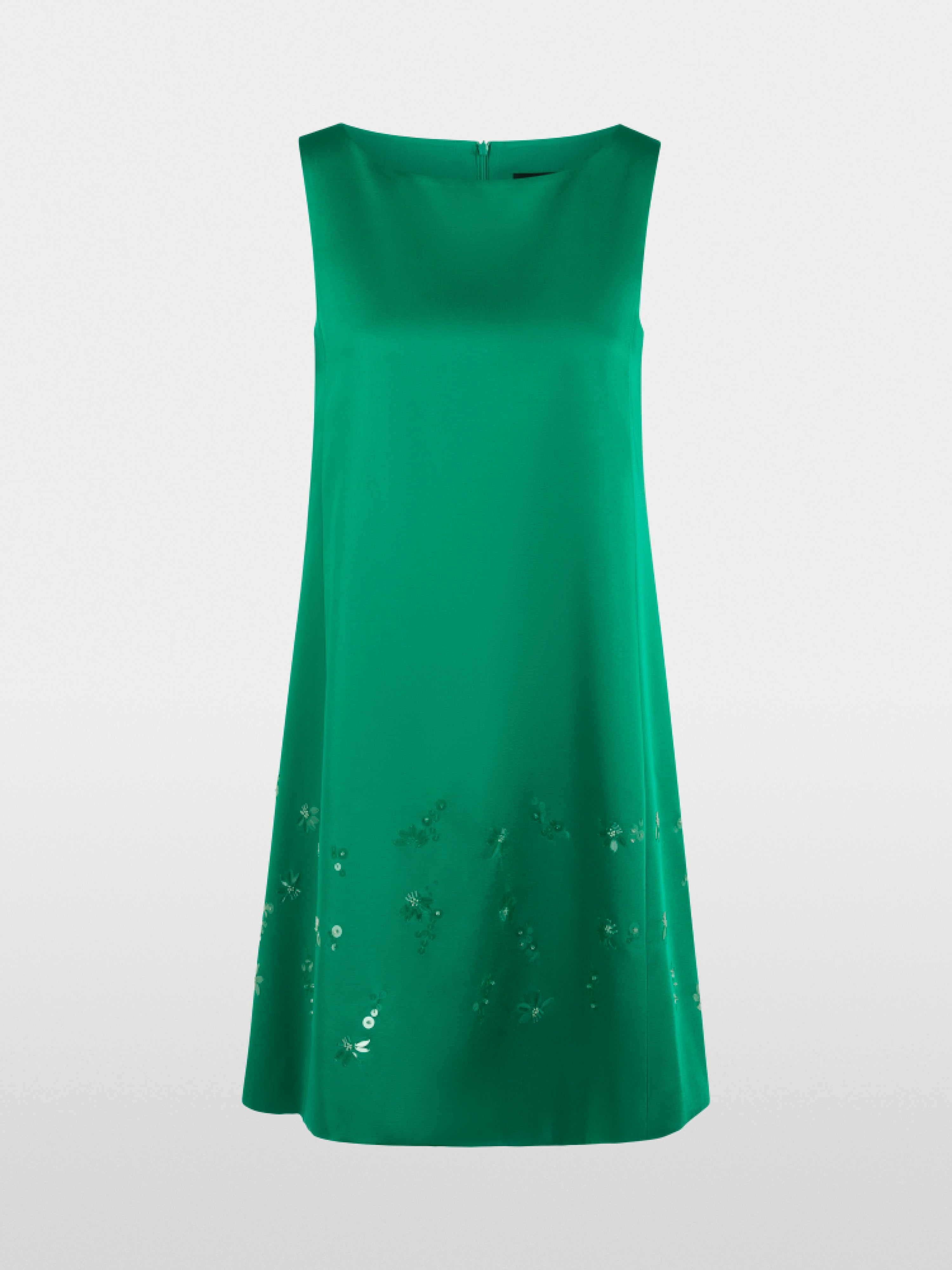 Satin dress with sequin trim