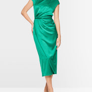 Midi dress with wrap-around design