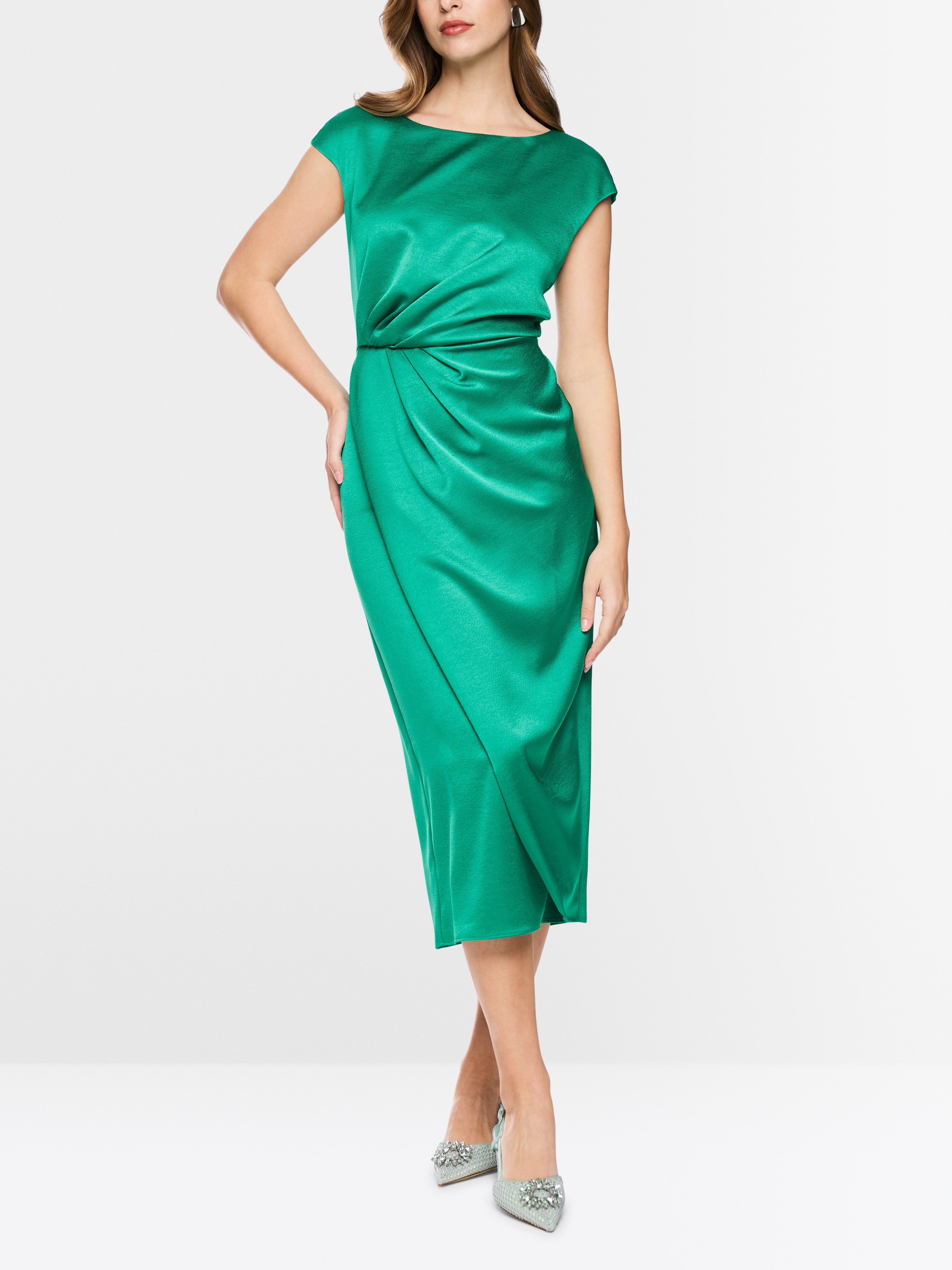Midi dress with wrap-around design