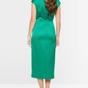 Midi dress with wrap-around design