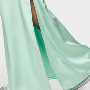 One-shoulder evening dress with flounce