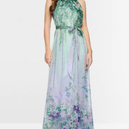 Halter-neck dress with floral print