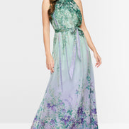 Halter-neck dress with floral print