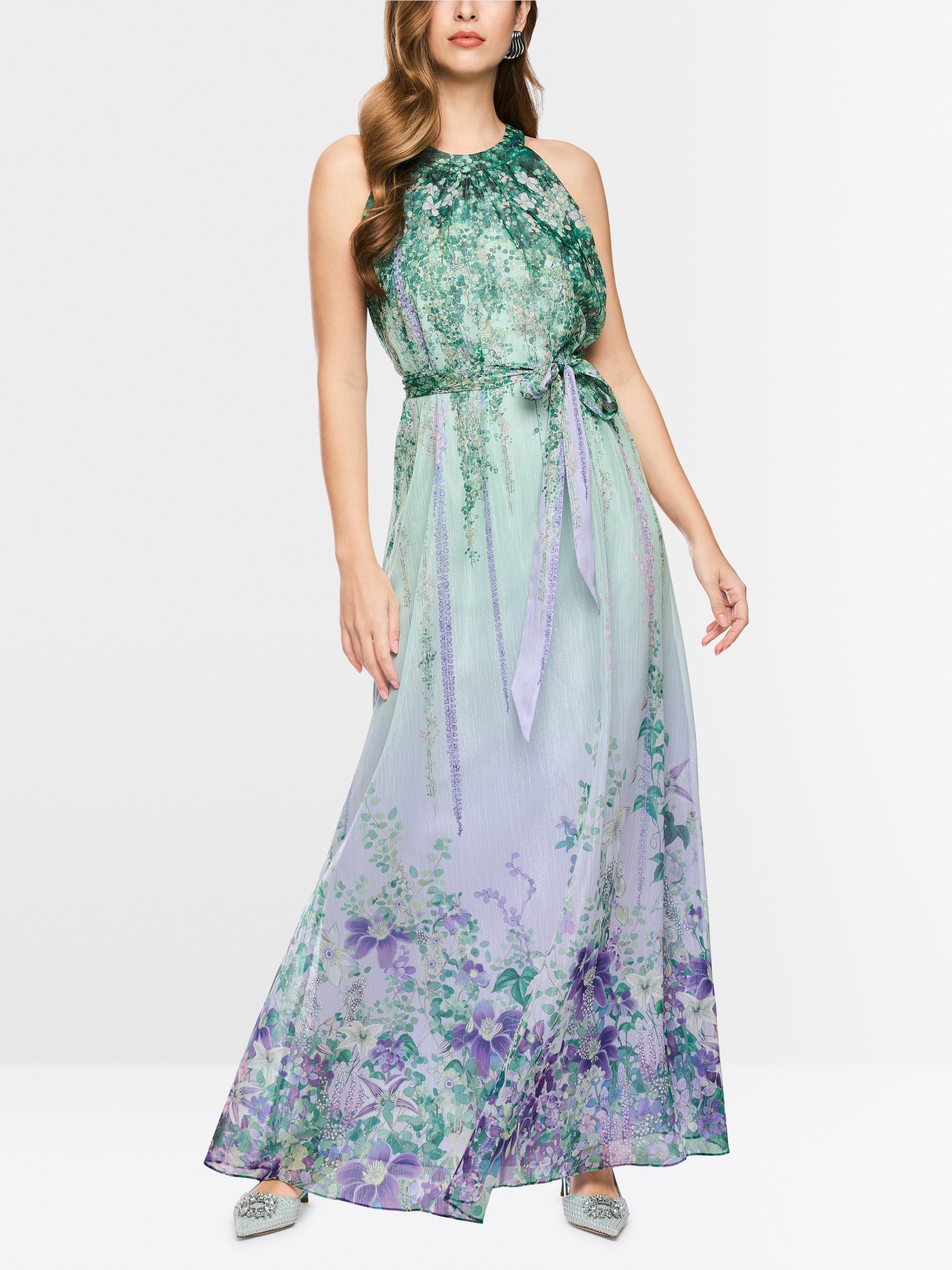 Halter-neck dress with floral print