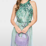 Halter-neck dress with floral print