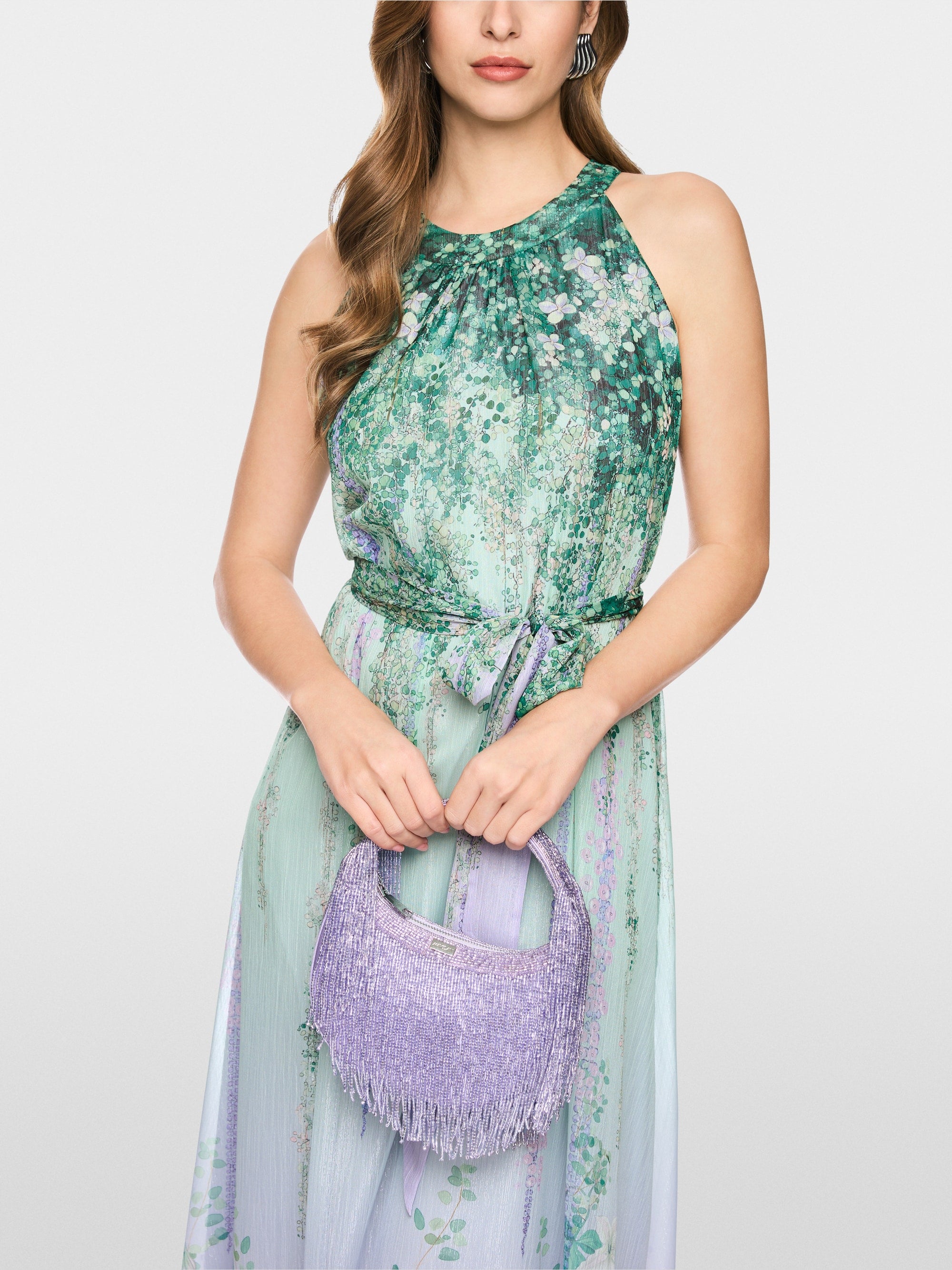 Halter-neck dress with floral print