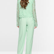 Jacket with lace and rhinestone buttons