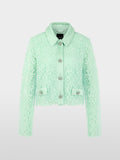 Jacket with lace and rhinestone buttons