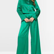 Satin jacket with rhinestone buttons