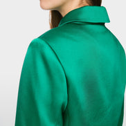 Satin jacket with rhinestone buttons