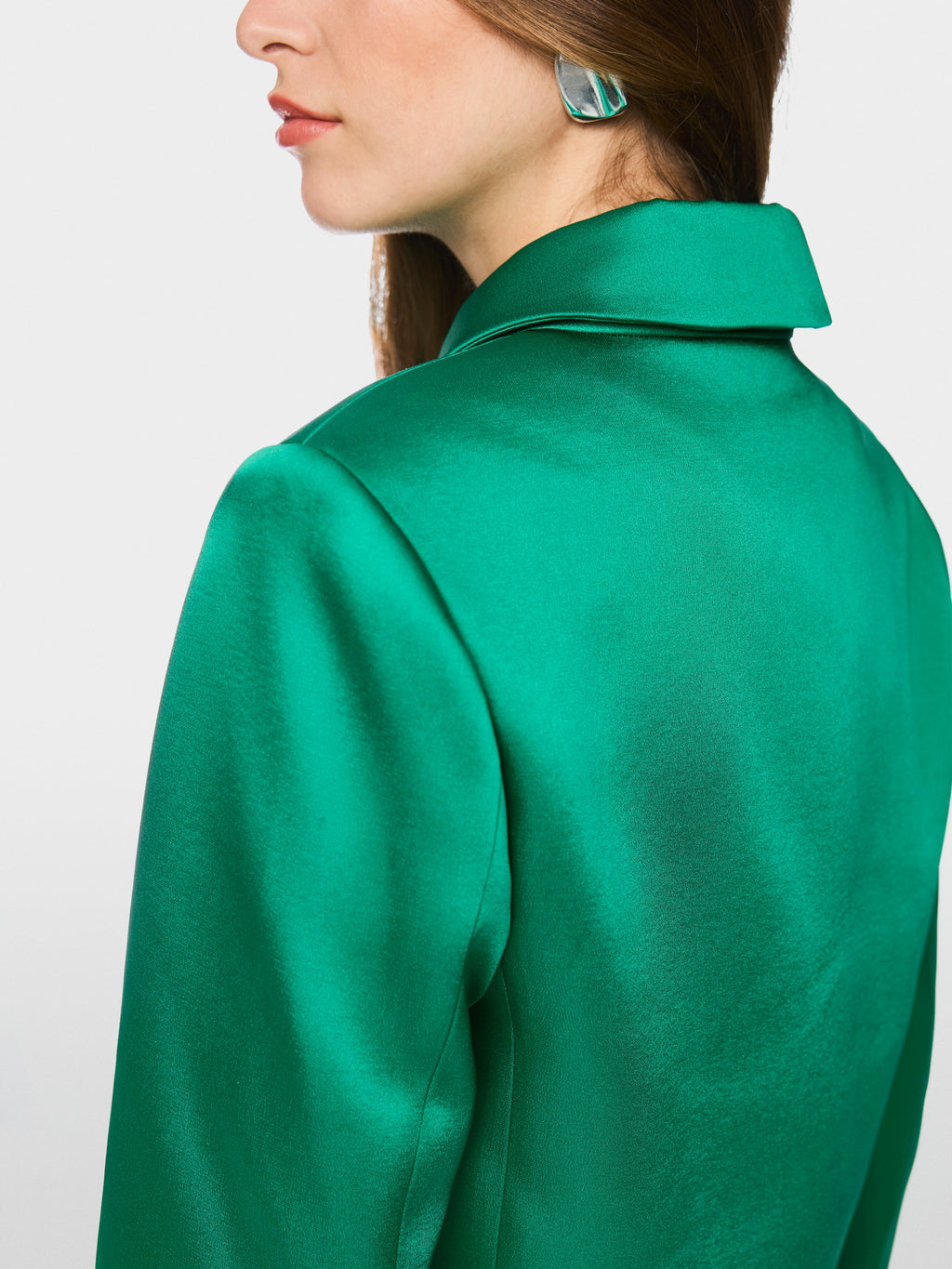 Satin jacket with rhinestone buttons