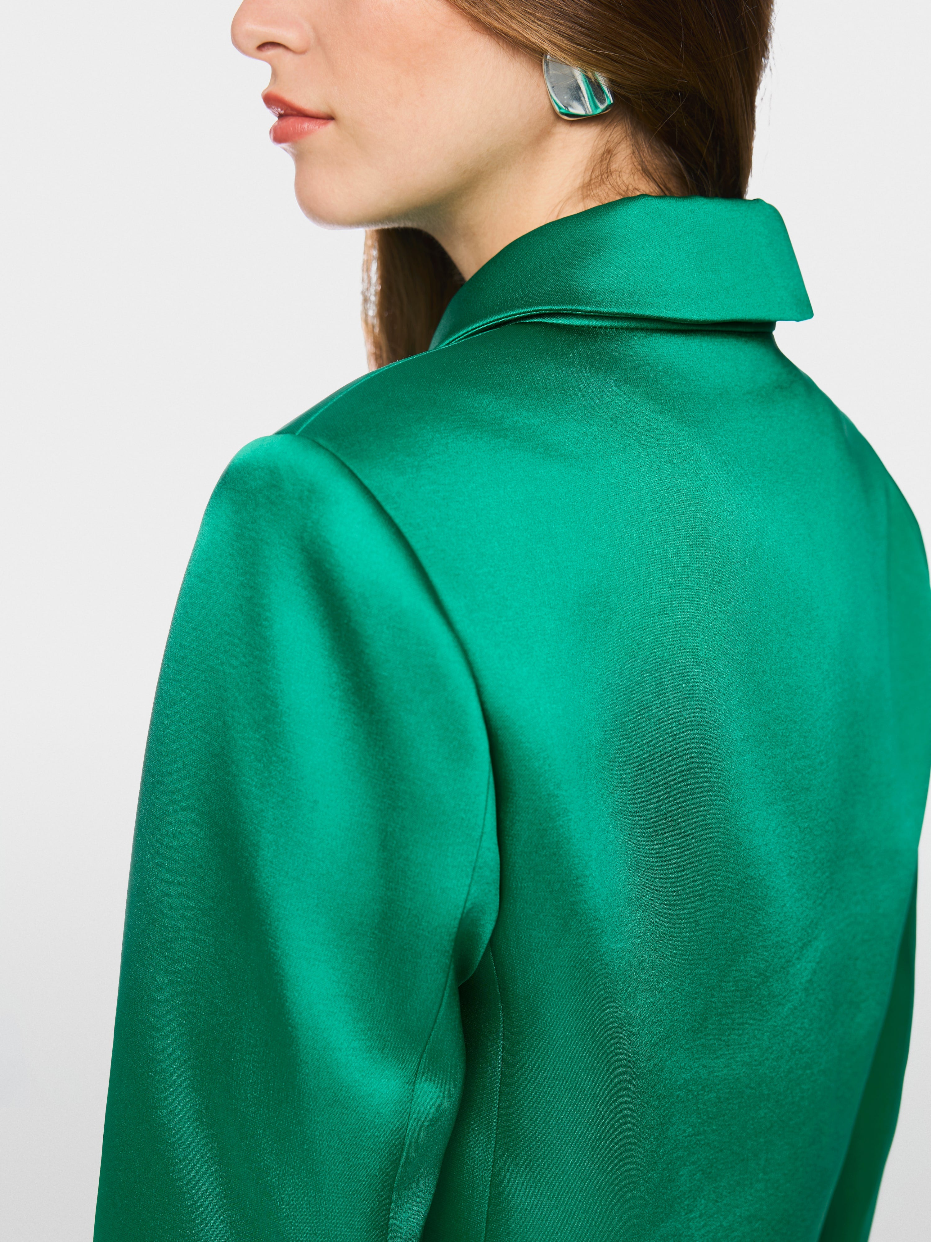 Satin jacket with rhinestone buttons