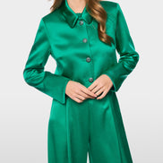 Satin jacket with rhinestone buttons