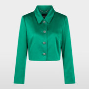Satin jacket with rhinestone buttons