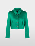 Satin jacket with rhinestone buttons