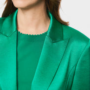 Satin blazer with fabric buttons