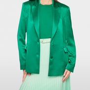 Satin blazer with fabric buttons