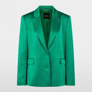 Satin blazer with fabric buttons