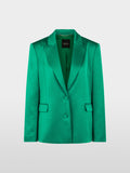 Satin blazer with fabric buttons