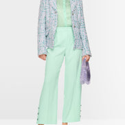 Blazer with rhinestones and frayed hem