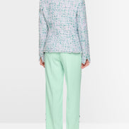 Blazer with rhinestones and frayed hem