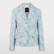 Blazer with rhinestones and frayed hem