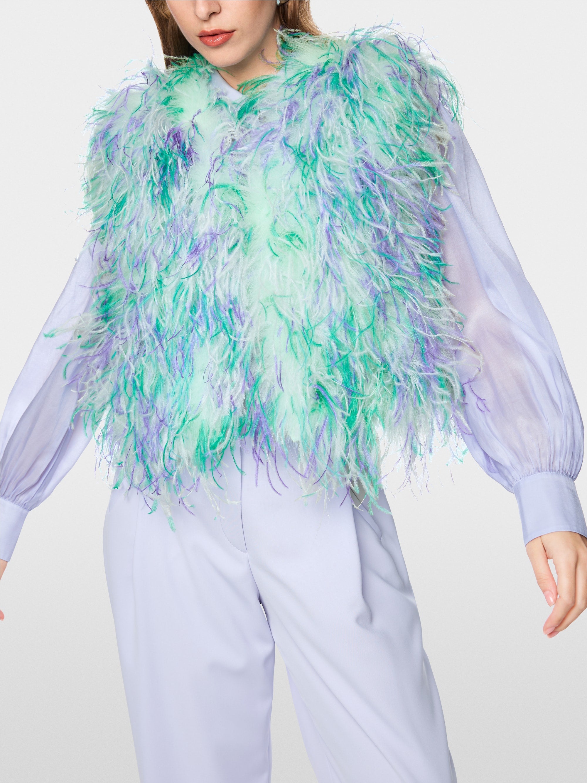 Waistcoat with ostrich feathers