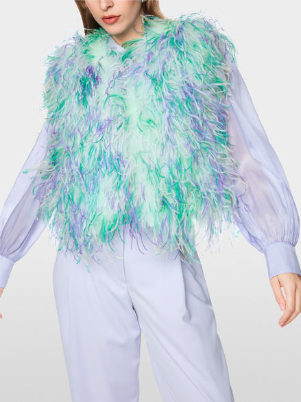 Waistcoat with ostrich feathers