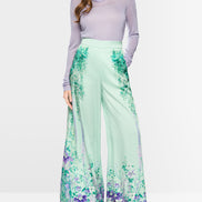 Turtleneck top with sheen and ruffles