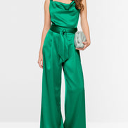 Satin top with cowl neck