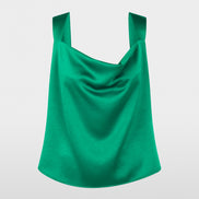 Satin top with cowl neck