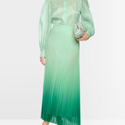Pleated skirt with colour gradient