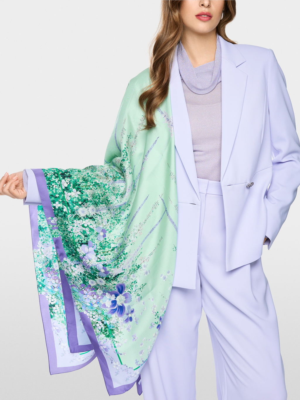 Silk scarf with floral print
