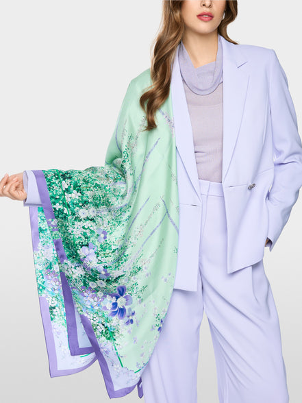 Silk scarf with floral print