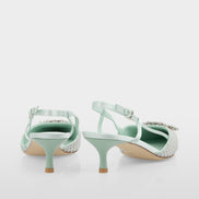 Slingback pumps with crystal mesh