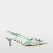 Slingback pumps with crystal mesh