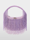 Satin mini bag with pearl trim