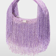 Satin mini bag with pearl trim