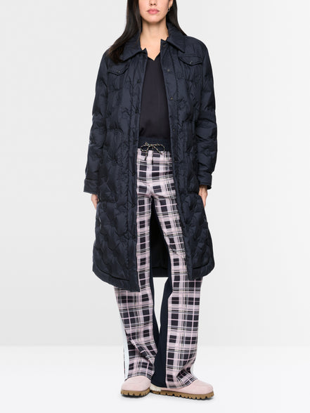 Quilted coat with light down lining