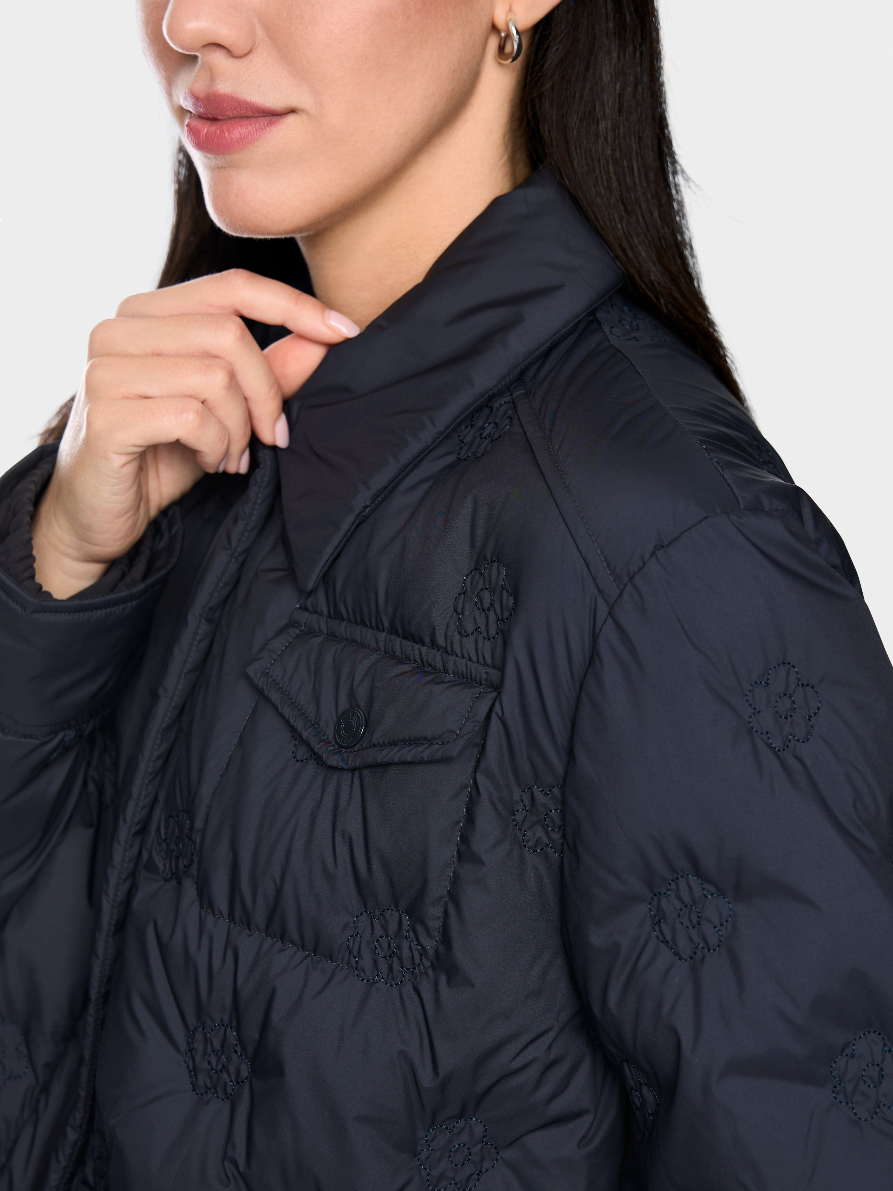 Quilted coat with light down lining